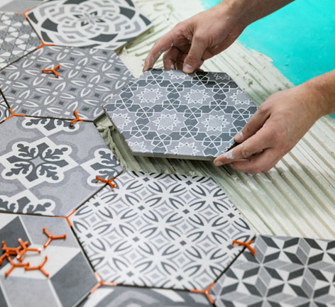 Carrelage mosaïque au sol